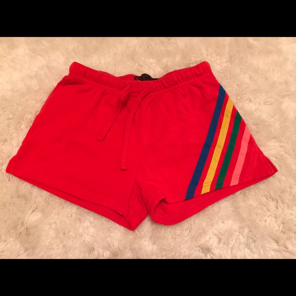70s vintage vibe red cotton shorts